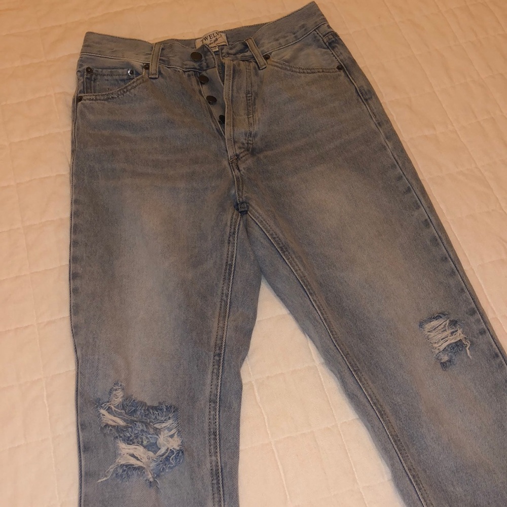 Jeans - Kason distressed high rise denim
